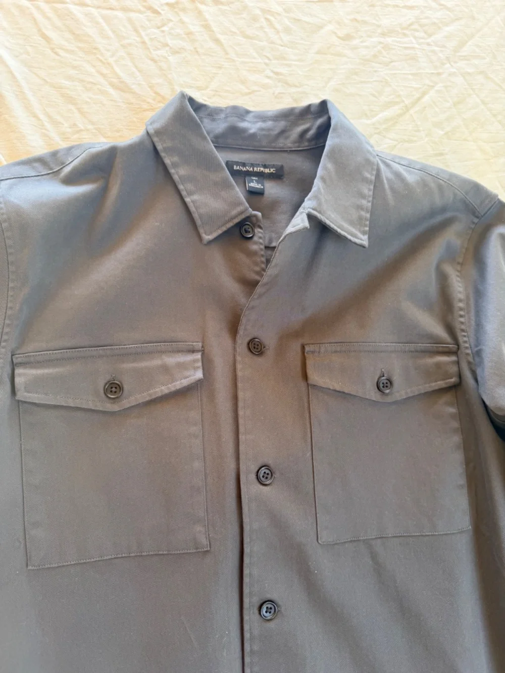 Banana Republic Men's Shacket Shirt Jacket Black Large Tall L Tall